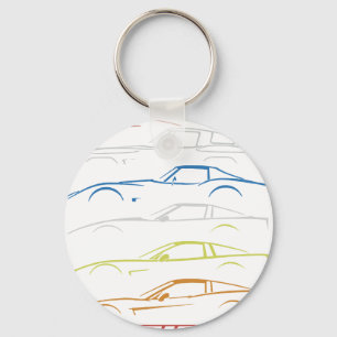 Chevrolet Corvette T-shirt  Zwart met 1953-2019 Mo Sleutelhanger