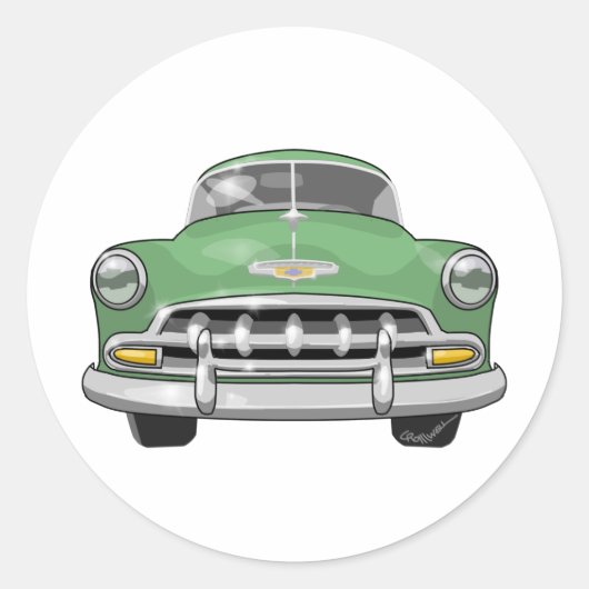 Chevrolet Deluxe 1952 Ronde Sticker (Voorkant)