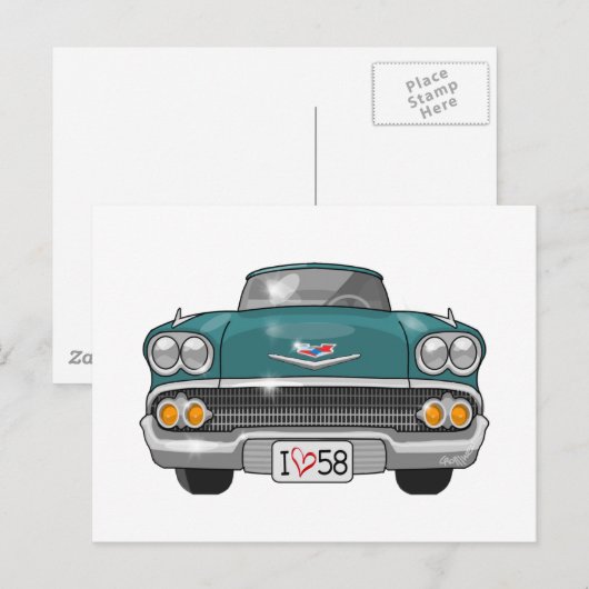 Chevrolet Impala 1958 Briefkaart (Voorkant / Achterkant)