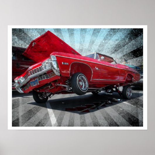 Chevrolet Impala Lowrider Poster 1968 (Voorkant)