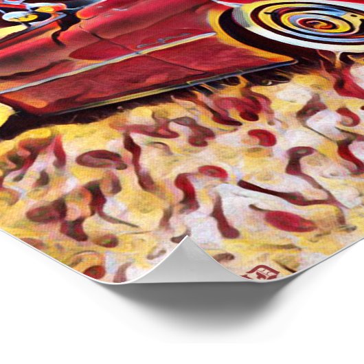 Chevrolet Lowrider Bomb Red Low Rider Chevy Art Poster (Hoek)