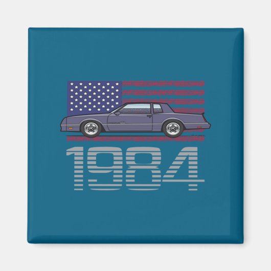 Chevrolet Monte Carlo Blauw 1984 Magneet (Voorkant)