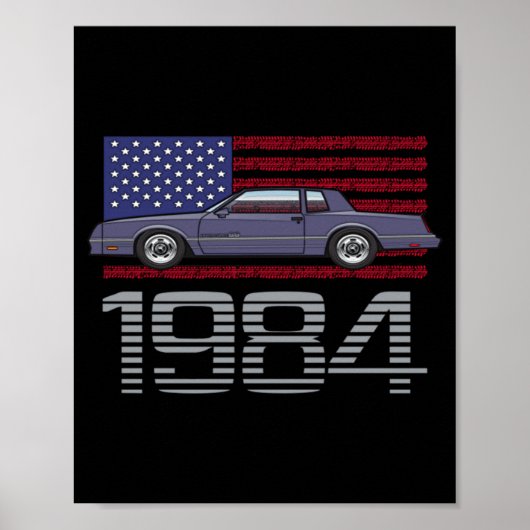 Chevrolet Monte Carlo Blauw 1984 Poster (Voorkant)