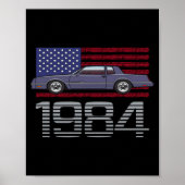 Chevrolet Monte Carlo Blue 1984  Poster (Voorkant)