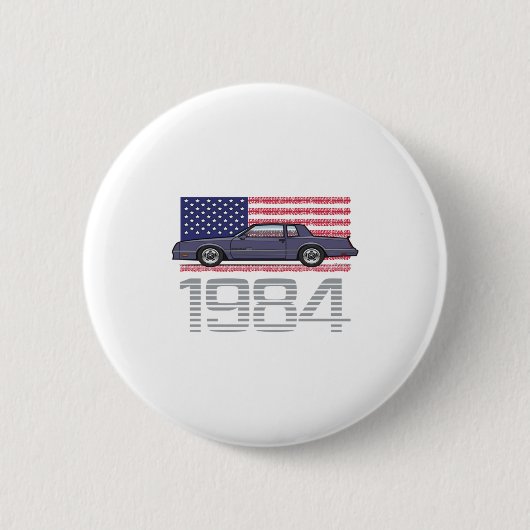 Chevrolet Monte Carlo Blue 1984 Ronde Button 5,7 Cm (Voorkant)