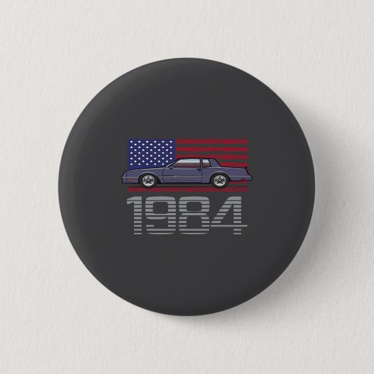 Chevrolet Monte Carlo Blue 1984 Ronde Button 5,7 Cm (Voorkant)