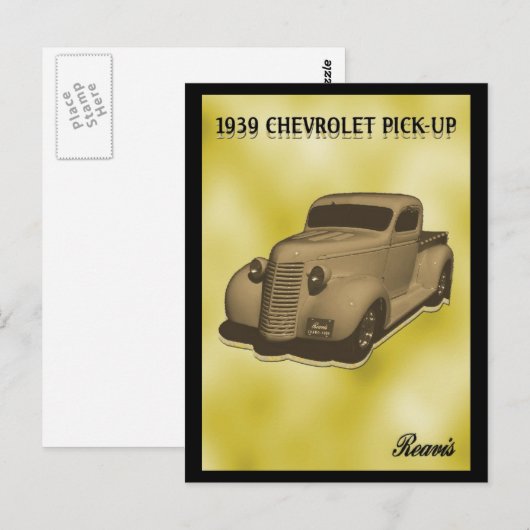 CHEVROLET PICKUP 1939 BRIEFKAART (Voorkant / Achterkant)