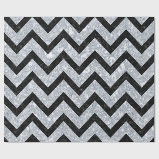 CHEVRON9 ZWARTE MARBLE & GRAY MARBLE (R) CADEAUPAPIER (Vlak)