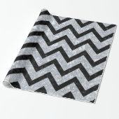 CHEVRON9 ZWARTE MARBLE & GRAY MARBLE (R) CADEAUPAPIER (Uitgerold)