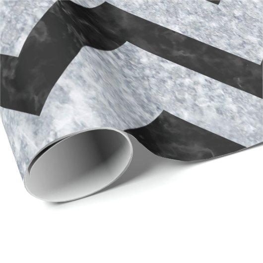 CHEVRON9 ZWARTE MARBLE & GRAY MARBLE (R) CADEAUPAPIER (Rol Hoek)