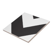 Chevron 1 zwart en wit tegeltje (Zijkant)