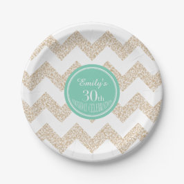 Chevron 30th Birthday Paper Bord Kies kleur
