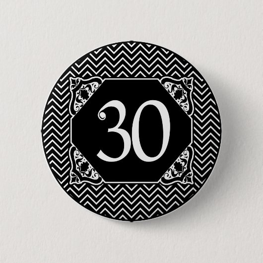 Chevron 30th Birthday Ronde Button 5,7 Cm (Voorkant)