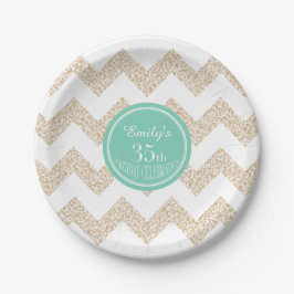Chevron 35th Birthday Paper Bord Kies kleur