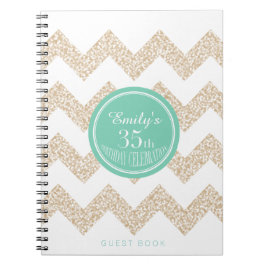 Chevron 35th Birthday Party GuestBook Kies kleur Notitieboek