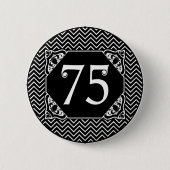 Chevron 75th Birthday Ronde Button 5,7 Cm (Voorkant)