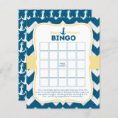Chevron Anchor Nautical Baby Bingo Kaart (Voorkant / Achterkant)