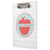 Chevron Apple Quatrefoil Teacher Klembord (Links)