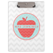 Chevron Apple Quatrefoil Teacher Klembord (Voorkant)