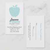 Chevron Apple Teachers Custom Visitekaartje Afsprakenkaartje (Voorkant / Achterkant)