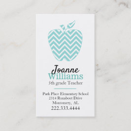 Chevron Apple Teachers Custom Visitekaartje Afsprakenkaartje