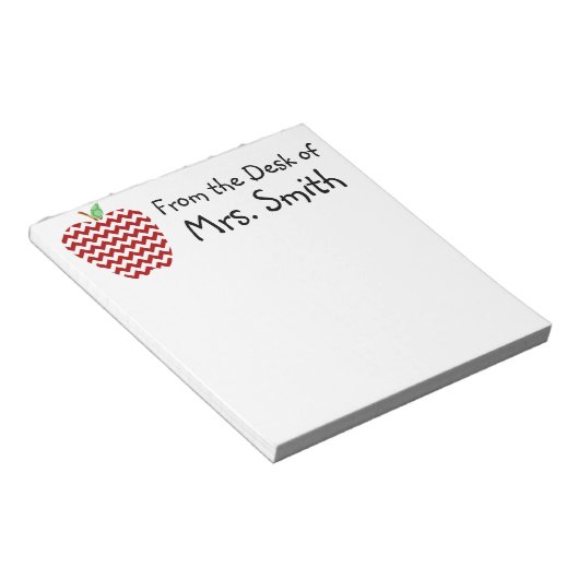 Chevron Apple Teachers Gift Notitieblok (Schuin)