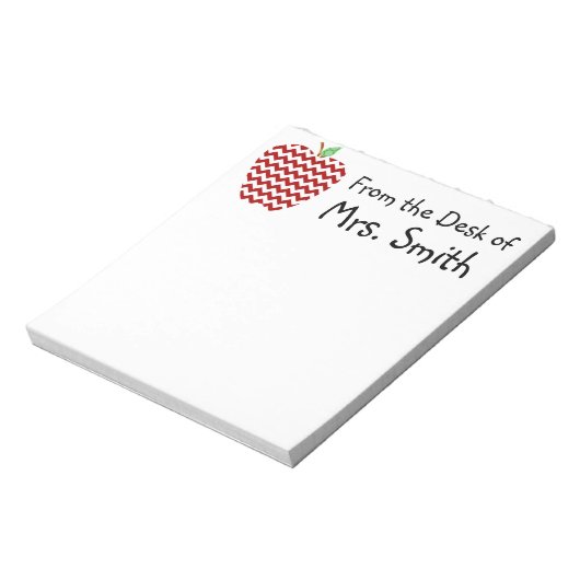 Chevron Apple Teachers Gift Notitieblok (Linkerzijde)
