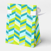 Chevron aqua blauwgroen groen voorbeeldcadeau bedankdoosjes (Achterkant)