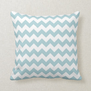 Chevron Aqua en White Kussen