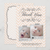 Chevron Baby Foto's Dank je wel kaarten Notitiekaartje (Voorkant / Achterkant)