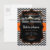 Chevron Baby shower Halloween Uitnodiging (Voorkant / Achterkant)