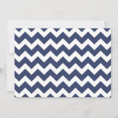 Chevron Baby shower nodigt uit. Navy blauw en geel Kaart (Achterkant)