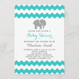 Chevron Baby shower Uitnodiging