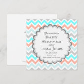 Chevron Baby shower Uitnodiging (Voorkant / Achterkant)