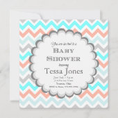 Chevron Baby shower Uitnodiging (Voorkant)