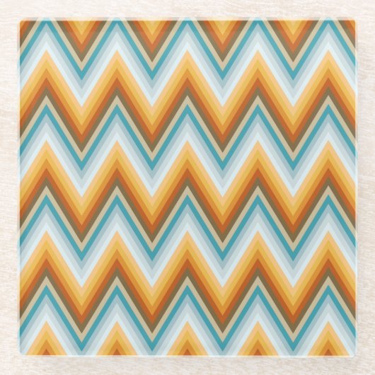 Chevron Background Pattern Glazen Onderzetter (Voorkant)