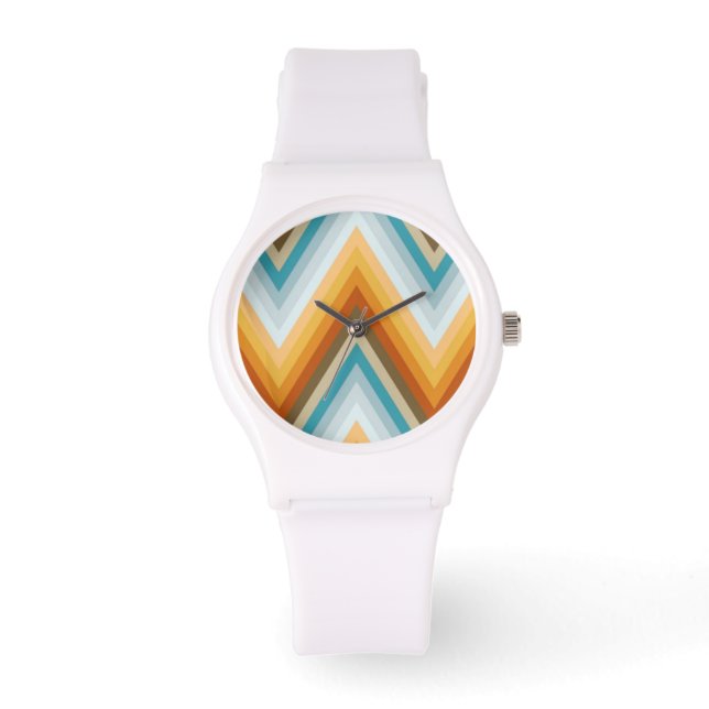 Chevron Background Pattern Horloge (Voorkant)