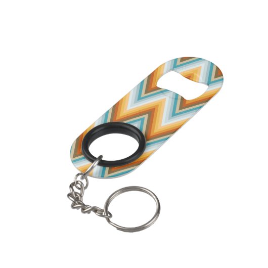 Chevron Background Pattern Sleutelhanger Flessenopener (Achterkant Gekanteld)