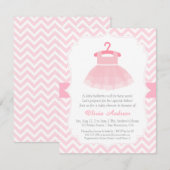Chevron Ballerina Girl Baby Shower Uitnodigingen (Voorkant / Achterkant)