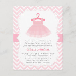 Chevron Ballerina Meisje Baby Shower Uitnodigingen