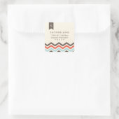 Chevron Banner Monogram Adreslabel Vierkante Sticker (Tas)