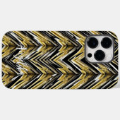 Chevron Black en Gold Persoonlijke naam Case-Mate iPhone Case (Achterkant (horizontaal))