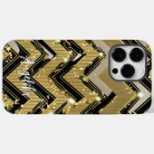 Chevron Black en Gold Persoonlijke naam Case-Mate iPhone Case (Achterkant (horizontaal))