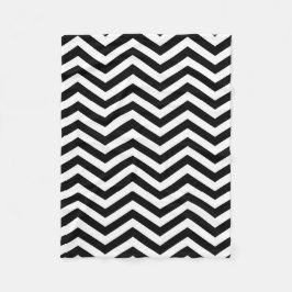 Chevron Black en White Blanket Fleece Deken