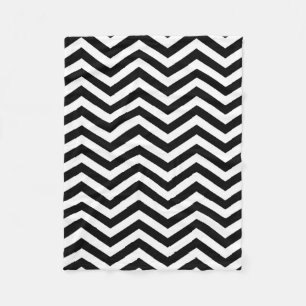 Chevron Black en White Blanket Fleece Deken