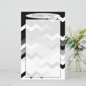 Chevron Black en White Stationery for Handwriting (Staand voorkant)