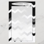Chevron Black en White Stationery for Handwriting (Voorkant)