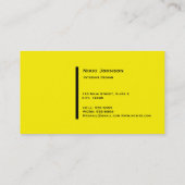 Chevron Black & Yellow Glam Visitekaartje (Achterkant)