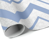 Chevron Blauw Grijs Marine Tiffany Ocean Herringbo Cadeaupapier (Rol Hoek)