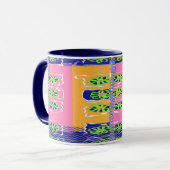 Chevron Blauw Groen  Mok (Voorkant links)